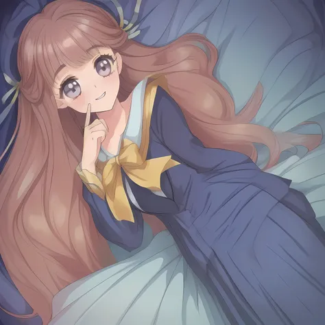 (highest quality, masterpiece: 1.6), (Too pretty intelligent girl with navy uniform is posing as a most beautiful heroine in a girls date-games with a perfect supreme smile, looking down elegantly and laughing at the viewer, Too Beautiful noble beautiful a...