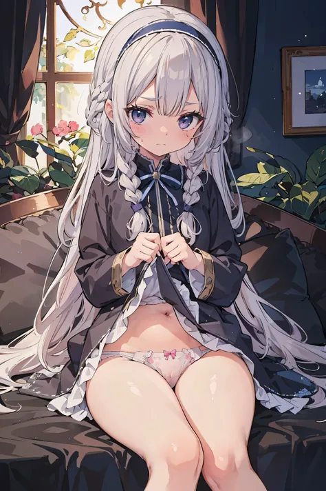 ((shy)), 超High resolution、Adorable、Best Quality, beautiful, Absurd beauty,Super detailed,Vibrant colors,Soft Shadows,Beautiful brushwork,Attention to detail,Perfect rendering,Rich Skin Tones、((Cute design panties))、scowl, shaving、be scared、Detailed panties...