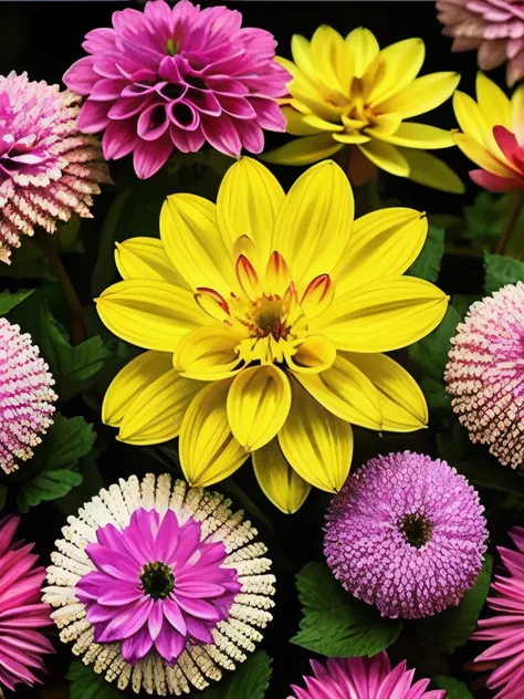 a close up of a bunch of purple flowers with green stems, a stipple by Perle Fine, flickr, optical illusion, dahlias, detailed flowers, beautiful flower, flowers!!!!, pink flowers, beautiful flowers, intricate!!, intricately, beautiful detail, flowers with...