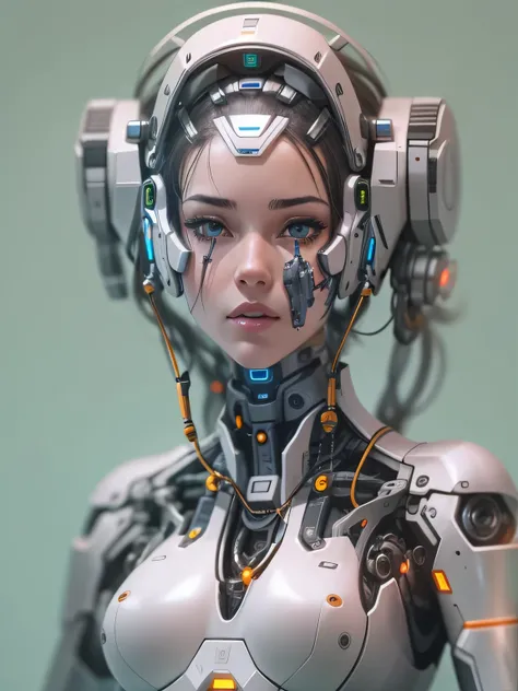 female cyborg robot,docking,servicing, fullbody view,