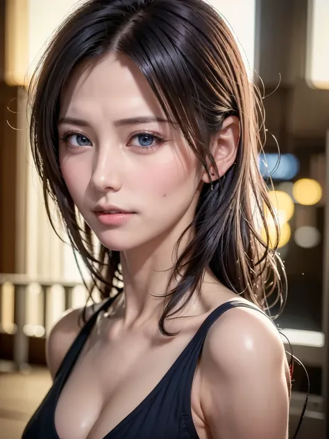(masutepiece:1.3), (8K, Photorealistic, Raw photo, Best Quality: 1.4), (1girl in), Beautiful face, (Realistic face), (Black hair, Short hair:1.3), bikini of, Beautiful hairstyle, Realistic eyes, Beautiful detailed eyes, (Realistic skin), Beautiful skin, (N...