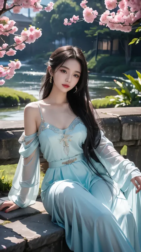 (masterpiece, best quality:1.2), 1 girl, alone, In the depths of Wonderland,The moonlight falls like water,foggy room,The figure of the heroine is vaguely visible,Just like the fairy in the painting,Slender sexy legs,very nice legs,Show sexy legs,big breas...