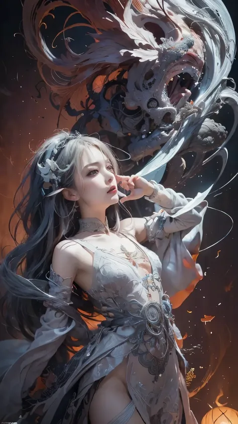 official art, unity 8k wallpaper, ultra detailed, beautiful and aesthetic, masterpiece, best quality, (zentangle, mandala, tangle, entangle), (fractal art:1.3) , 1girl, extremely detailed, dynamic angle, cowboyshot, the most beautiful form of chaos, elegan...