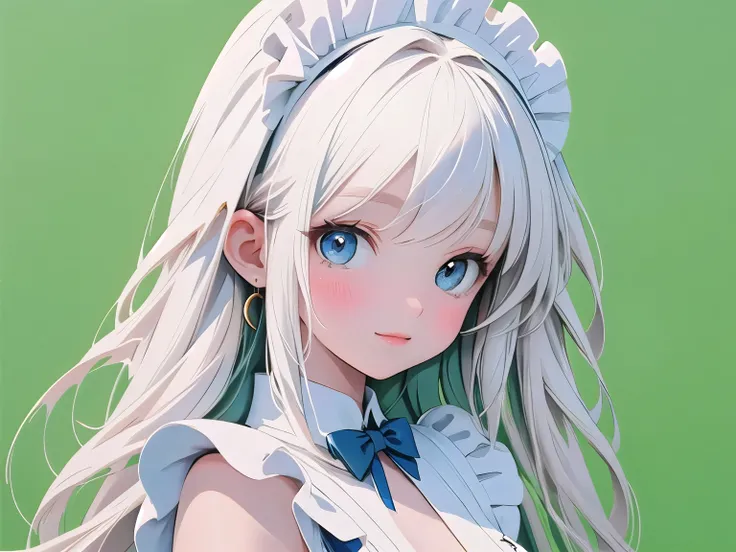 ( Perfect Anatomy) , One Girl , Artistic concept with a cute face and a gentle smile. artistic concept of digital art illustration , Maids costume , Abstract, fine art oil painting digital style .