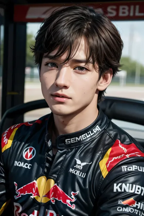 Formula 1 man playing for Red Bull with the Jungkook face