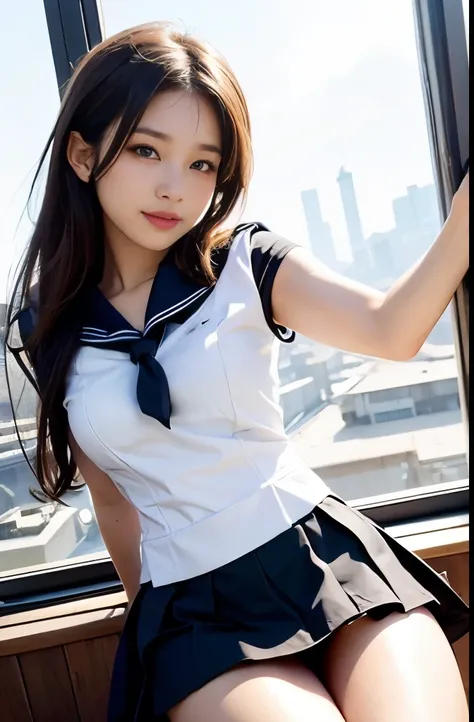 (reality: 1.4), top quality , masterpiece,  high detail, 16K quality,  beautiful, 1  beautiful girl, Japanese ,super  beautiful face,baby face, Japanese  idol face, cute face, super detailed face, detailed hands , beautiful skin, oily skin , big eyes,  Pro...