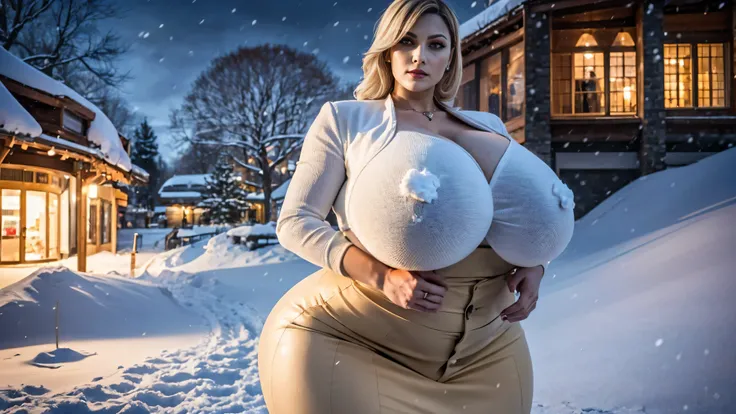   extreme big bust  、Drooping,  Thick thick waist  ,   Thick Wide Hips  ,  very rich body  , (  High Quality     ,16k:1.1),(     deep depiction    :1.3) ,((     front body:1.35)),Slovakia ,   mature mature , ((      white business suit ,    White Pencil Sk...