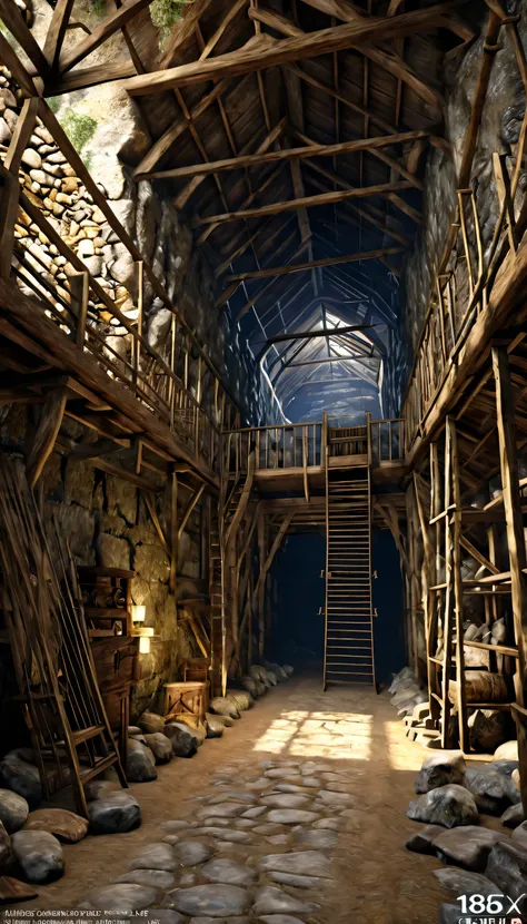 18th century silver mine, best quality, 4k, 8k, highres, (masterpiece:1.2), ultra-detailed, (photo realistic),