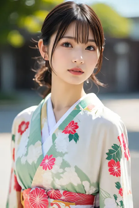 (8k, RAW photos, top quality , high res:1.1), (超 realisticな:1.4),( realistic, realistic:1.3),Japanese Beauty、kimono、(( upper body:1.3))