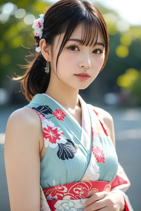(8k, RAW photos, top quality , high res:1.1), (超 realisticな:1.4),( realistic, realistic:1.3),Japanese Beauty、kimono、(( upper body:1.3))