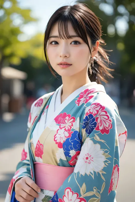 (8k, RAW photos, top quality , high res:1.1), (超 realisticな:1.4),( realistic, realistic:1.3),Japanese Beauty、kimono、(( upper body:1.3))
