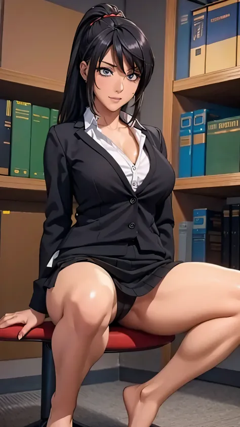 (masterpiece,  High Definition ,  top quality :1.3), professional artwork, 8k,  very detailed,((( beautiful legs))),(( pleated mini skirt)),((Office Costume)),(( office lady with straight black hair)),(( pantyhose)),(((Mature Woman))),((( sexy panties))),(...