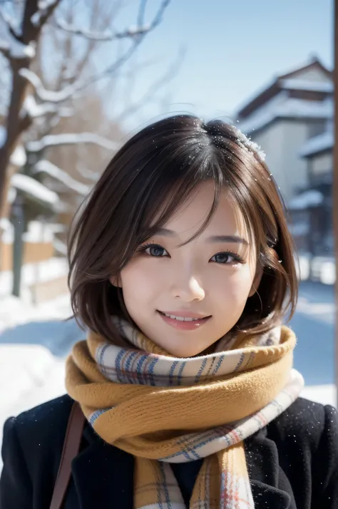 highest quality、genuine、Super detailed、finely、High resolution、8k wallpaper、one beautiful japanese woman Walking through the scramble intersection.、light brown disheveled hair、sharp focus、perfect dynamic composition、beautiful and detailed eyes、thin short ha...