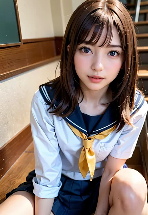 teens girl(​masterpiece:1.4)、(8K、realisitic、Raw photo、top-quality:1.4)、japanes、((Elementary school girl:1.3)), (1girl in)、beauitful face、(Real Face:1.4)、(Caramel hair、long:1.3)、Beautiful hairstyle、realisticeyes、Beautiful Detail Eye、(Real Skin:1.3)、Beautifu...