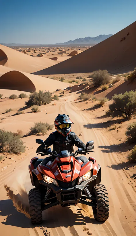 Une photographie de quad dans le desert de Marrakech 