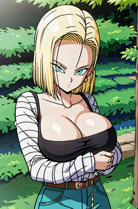 masterpiece, detailed face,
Android 18, Buu-Saga , , 1 girl, Alone, looking at the viewer, short hair, blue eyes, blonde hair, collarbone ,
Field, trees,((Gigantic :1.2)),cleavage, Forest, upper body , lying on Field, hovering,
in the air,
bl...