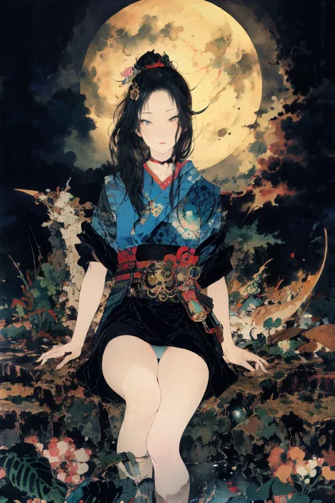  Max Details 、( top quality ,4K,8k, high res,masterpiece:1.2), ultra detail,( realistic,photo realistic,photo- realistic:1.37), Karate Girl、Karate performance 、Under the Moon 、 Bathing in the Moonlight 、, steampunk, ( Japanese Ukiyo-e Style :1.2),Moonlit N...