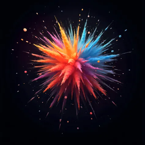 Color Burst Patterns: Abstract designs where colors explode like fireworks.