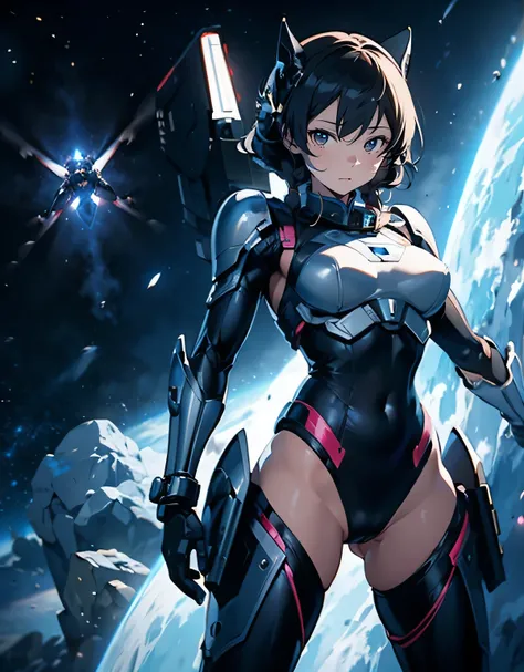 The protagonist of a new special effects drama、Space Sheriff Jasmine、14-year-old female、Wearing a combat suit like Space Sheriff Gavan、Combat suits are protected by titanium、The combat suit is very tight and hugs the body.、The suit is gold with black accen...