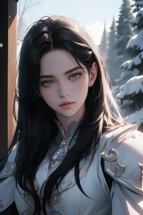 ((beautiful detailed straight long hair)),(best quality, ((masterpiece)), 8K resolution, cinematic lighting, ultra detailed, Semi-realistic, beautiful detailed clothes),