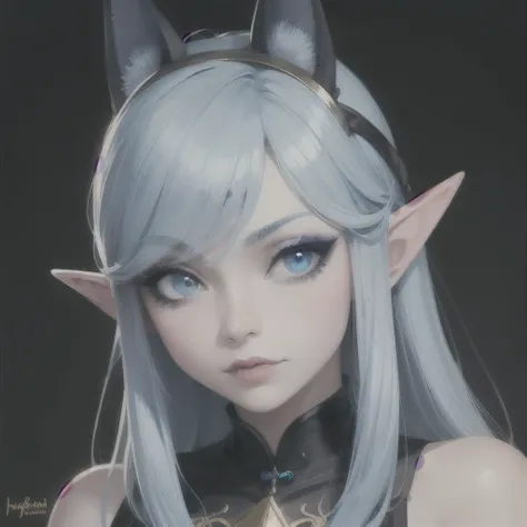 there is a close up of a woman with blue makeup and a pair of ears, elf with blue skin, beautiful avatar pictures, hyperdetailed fantasy character, detailed big eyes, blue elf, detailed fantasy digital art, great digital art with details, she has elf ears ...