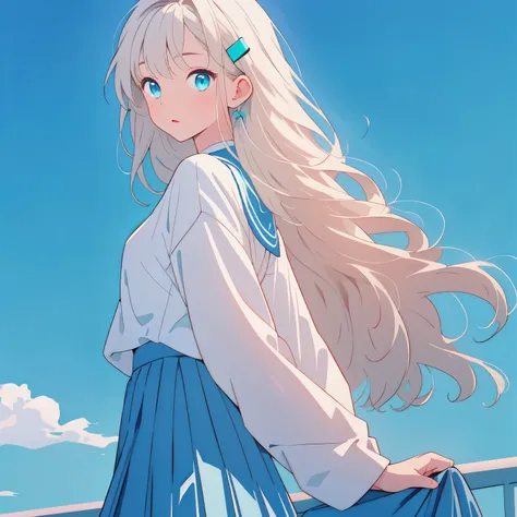 ( highest image quality taken by Ki),( highest image quality taken by Ki:1.2),1 girls 1 ,( Matthew Turpiece :1.3), Exquisite Details , Highest quality 8K resolution,(smooth straight blond hair:1.2),(Hair parted in the middle:1.3),(Shiny Hair),(Dark blue ey...