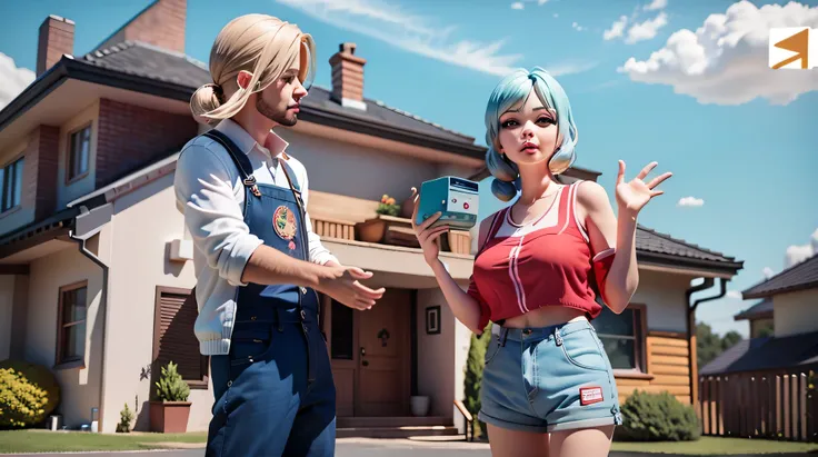 they are standing outside of a house talking to each other, still from a music video, screenshot from a movie, youtube video screenshot, still from a movie, scene from a movie, tv commercial, shot from movie, still from a live action movie, summertime, sti...