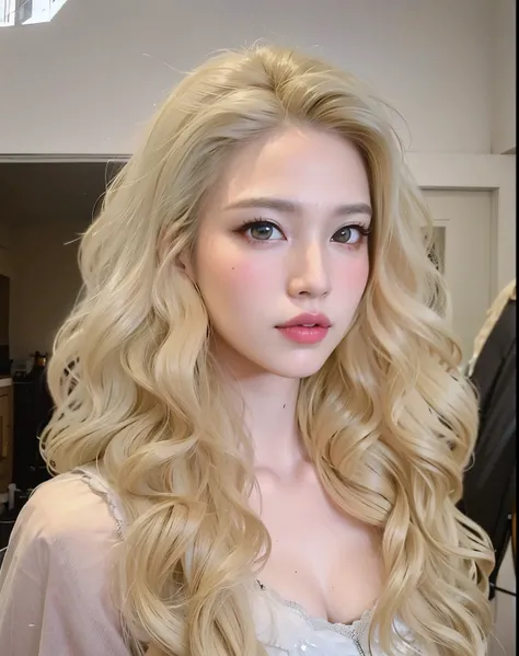 Jenny Kim, blonde hair foxy eyes 