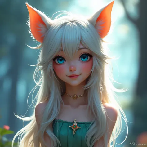 1roster, Long Hair, High Resolution, Looking at viewer, Smile, Blue eyes, Animal Ears, 