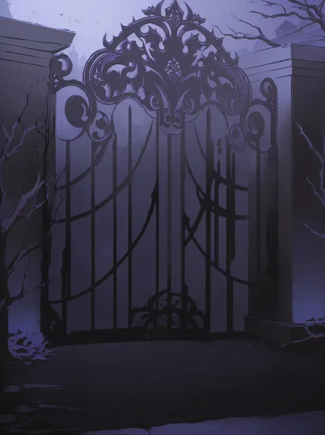 there is a gate, scary magical background, background art, creepy background, shadowy castle background, background artwork, haunted background, random background scene, in a dungeon background, interior background art, gloomy background, complete darkness...