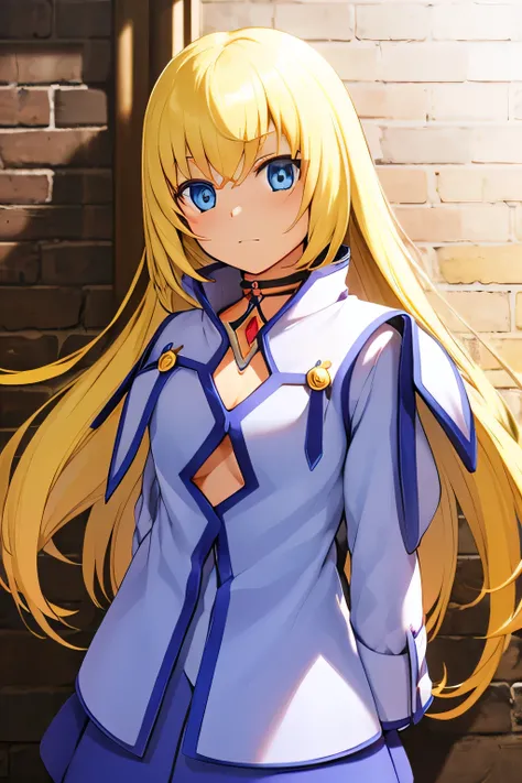  perfect anatomy　 best quality , highest resolution,((Clothes with metallic luster　 shiny blonde hair　blue eyes　 girl)))　TALES OF SYMPHONIA　Collet Brunel 　 girl