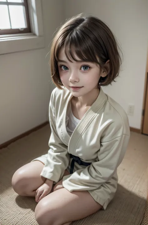 cinematic film still photographed. 
Perfect appearance. Top quality. High resolution.
High quality photos. Photos that are in correct focus.
Correct human anatomy. Correct hand shape.

She is very, very young.
She is a elementary school student. She is sma...