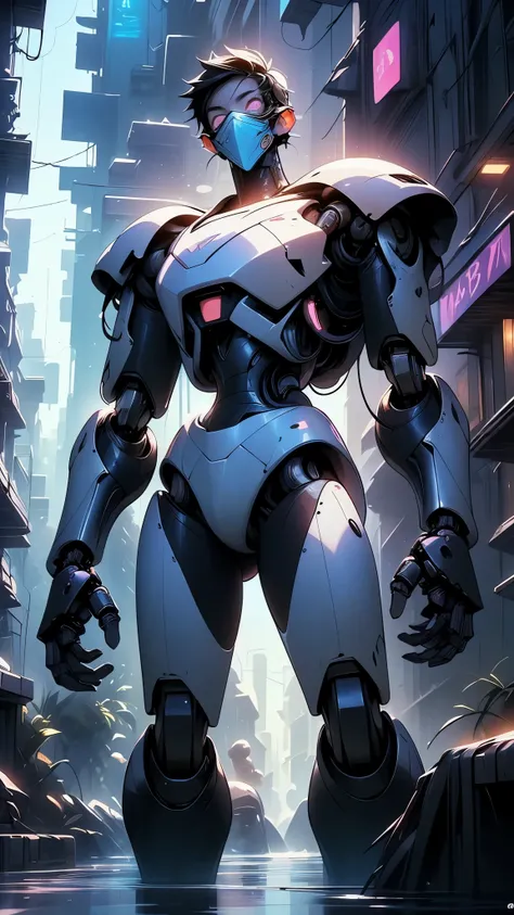 (((girl robot))),assaultron, itrobo2022, 1girl,robot,humanoid robot,robot joints,joints,black robot helmet,black armor,head-mounted display,humanoid robot,white robot joints,one-eyed,white joints,no humans,((black armor)),wide hips,curvy,mechanical arms,cr...