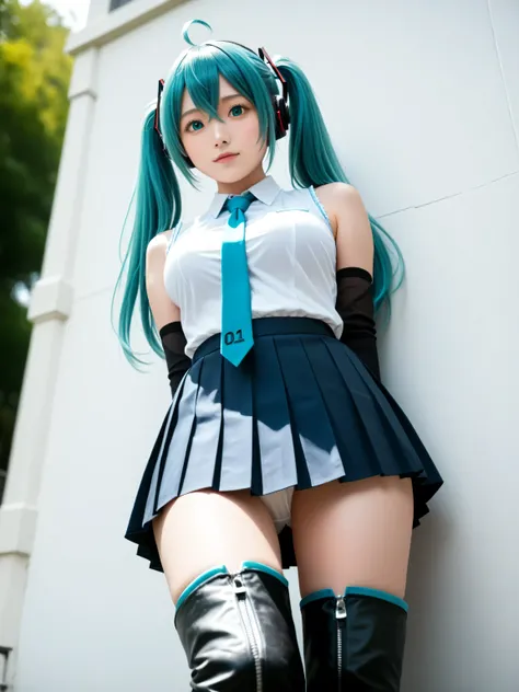 score_9, score_8_up, score_7_up, source_photo, realistic,  photo, (((masterpiece, best quality))), ((((best quality, realistic, photo-realistic)))), ((((photorealistic)))), (((((19 years old))))), 1girl, mikuhatsune, miku hatsune, ahoge, ((((aqua eyes)))),...