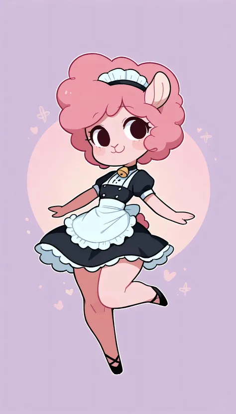 better quality, very detailed illustration , ( Anthropomorphic furry sheep:1,7) , ruffled voluminous bouncy hair , playful look, delgado, chibi body, thin waist , wide hips, simple drawing, Artifyber style , pastel flat colors , beautiful, cartoon ,solo, k...