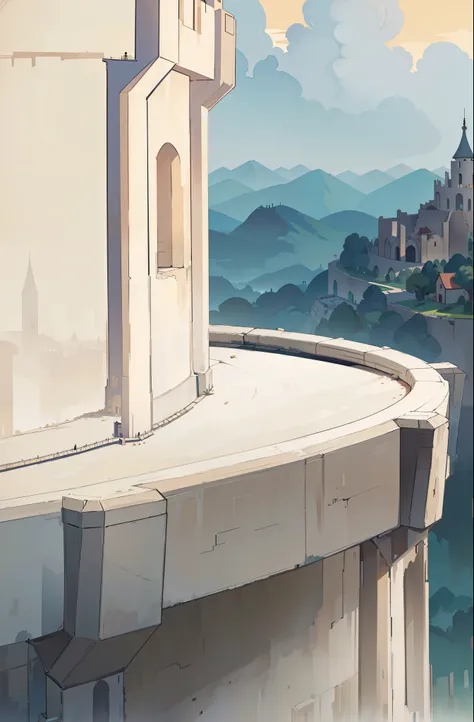 best quality, Tower of Babel,illustration, poster, 8K, masterpiece,Cartoon,Simple