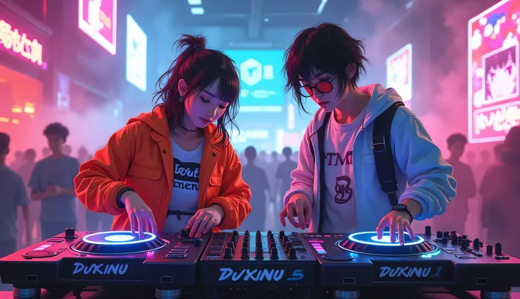 dj girl and boy japan style