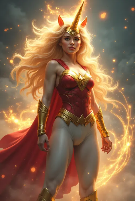 Here’s a modified version of the prompt for a hybrid creature combining *Wonder Girl* and a *Unicorn*:

---

*Create an image of a mystical and powerful hybrid creature, merging the heroic strength and energy of [Wonder Girl] with the ethereal grace and ma...