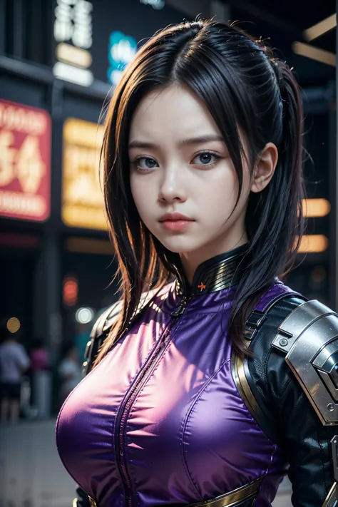 Game art，The best picture quality，Highest resolution，8k，((A bust photograph))，((Portrait))，(Rule of thirds)，Unreal Engine 5 rendering works， (The Girl of the Future)，(Female Warrior)， 22-year-old girl，(Female hackers)，(Ancient Oriental hairstyle)，(A beauti...