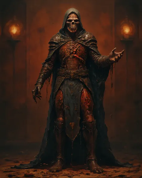 "Hyper-realistic photography of a grotesque, monstrous figure dressed in a twisted, gory version of a plague doctor's outfit. The beak-like mask displays extremely realistic deformation details, with raw flesh textures, exposed sutures, and viscous fluids ...