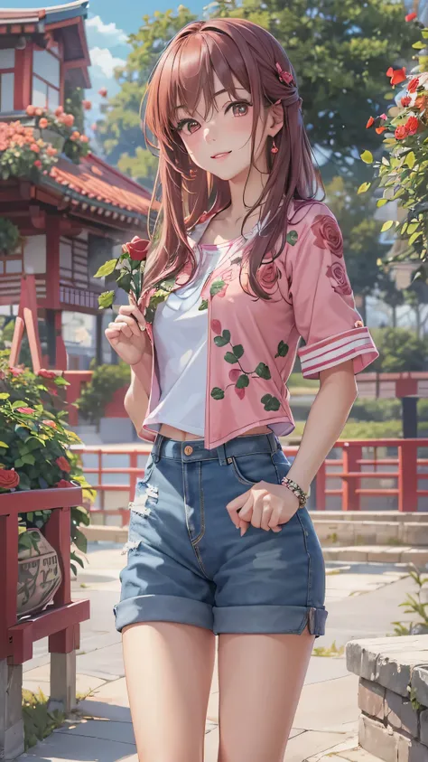  in high definition， 8k resolution,   very detailed,  High Quality , perfect anatomy, ( girl : 1.1),  girl 1名,  Beautiful Japanese Women,18 years old, ,  detailed face,  long hair, ( Face Details ),(Full body high definition image), ( pink shirt and denim ...