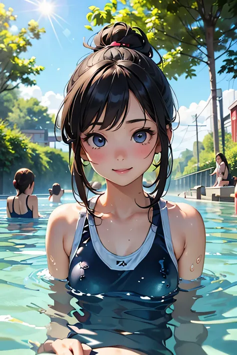 best quality、 high resolution、( high definition:1.2)、masterpiece、 detailed background、( Beautiful Faces in Every Detail:1.2)、 detailed face、 detailed expressions 、 detailed eyes、 anatomically correct、age beauty、( big size:1.2)、 perfect body line、 brightly...