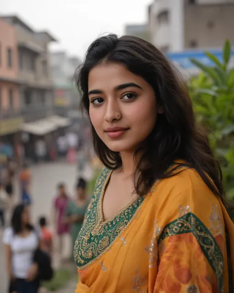 photo of indian girl wide angle photo