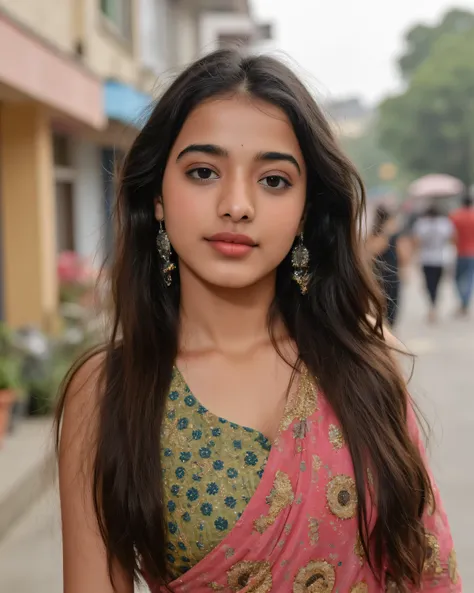 photo of indian girl wide angle photo
