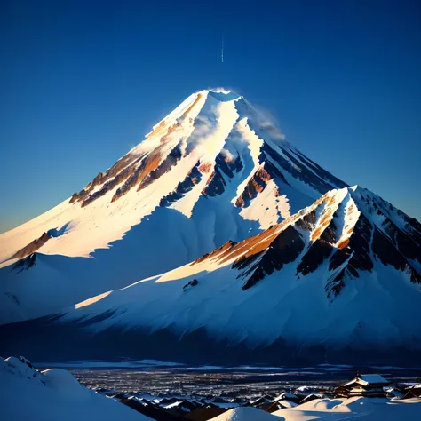  clear blue sky and snowy mountains close-up, mount Fuji,  m . Fuji, mountain Fuji on the background, mount Fuji on the background, mount Fuji background, mount Fuji in the background, Japanese Mountains, Fuji choko, Snow piled up at the top , Big Mountain...