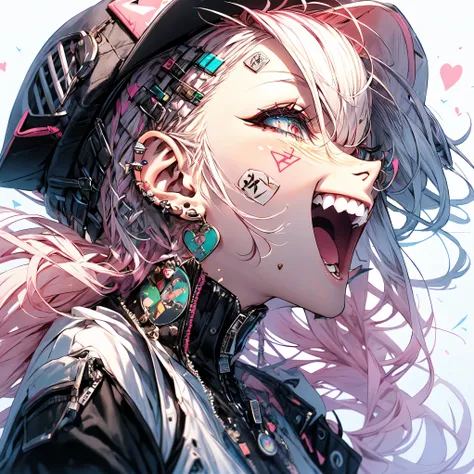 (Masterpiece:1.2), best quality,Pixiv, Beautiful Rebellious Girl , portrait ,
1 girl sitting underwater, gradation shirt that Furakana has , open your mouth, glossy lips , pink hair with a scar, Alone, mischievous smile, long hair, white backgro...