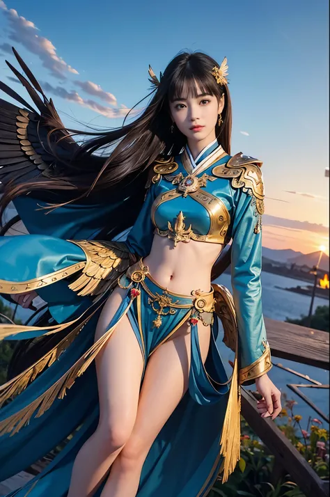 (masterpiece, highest quality, Realistic photos), ((Angel floating in the air;1.4)), A very cute Japanese woman, A complex copper and brass mechanical armor with a Hawk and eagle motif., Beautiful big angel wings, (The wings are symmetrically paired;1.5), ...