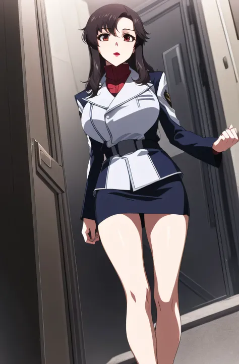  I want my whole body    ，，      miniskirt からガーターベルト付の   黒い下着が見える ，       miniskirt ，（（  Even with a slim waist 、   black garter belt and high stockings      ））       jacket without open collar                 ，  big breasted can be seen through clothes an...