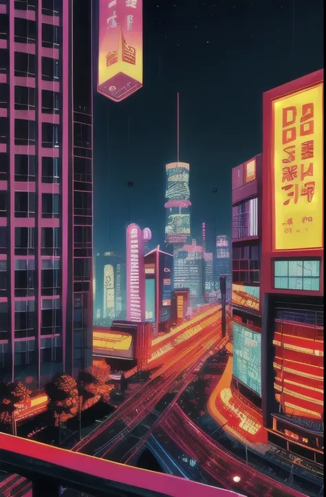 a close up of a city with a street and a building, cyberpunk art by Kilian Eng, cg society contest winner, futurism, neo-tokyo, neo - tokyo, neo tokyo background, neo tokyo, anime style cityscape, 2099 neo-tokyo, a cyberpunk cityscape, ( ( ( ( ( dan mumfor...