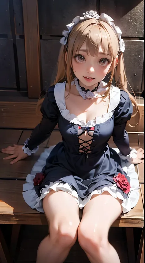 (masterpiece:1.2),8k, beautiful, high quality,  ((Amazing Artwork:1.5)), 
 ((Flexible and sexy posture:1.5)),(nsfw:1.2),

(gothic lolita:1.6),((ruffle,decoration rose dress:1.8)), (flower hair ribbon),thighhighs, 


Cute girl, ((White skin:1.6)), (ahe face...
